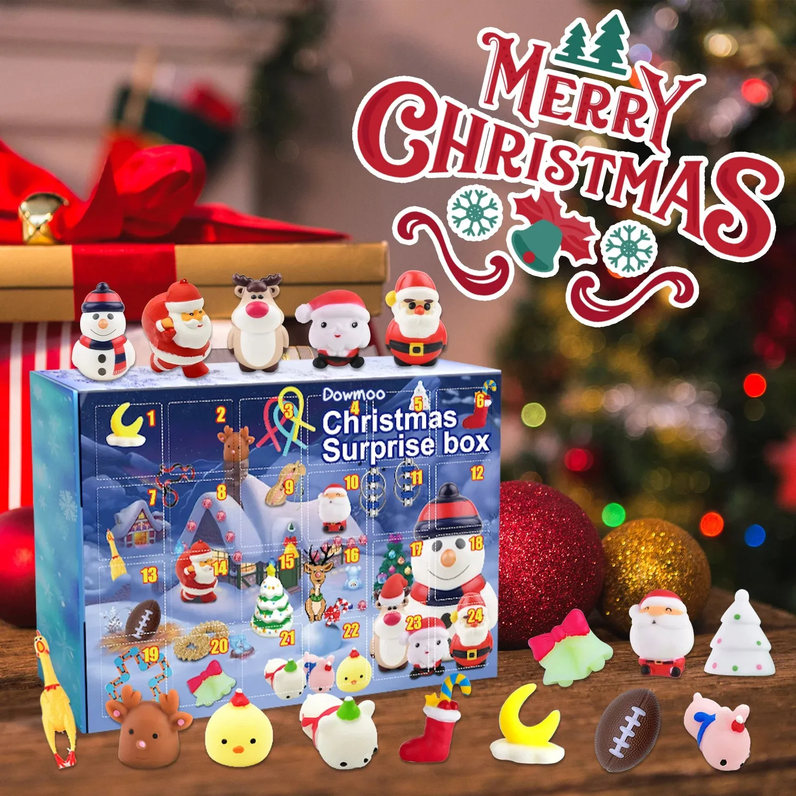 Christmas Surprise Blind Box, Mysterious Box, Holiday Advent Calendar with 24 Unique Surprise Mini Cute Animals – Fun Christmas Countdown Gift for Kids, Teen, Family, Kids Christmas Gift C50