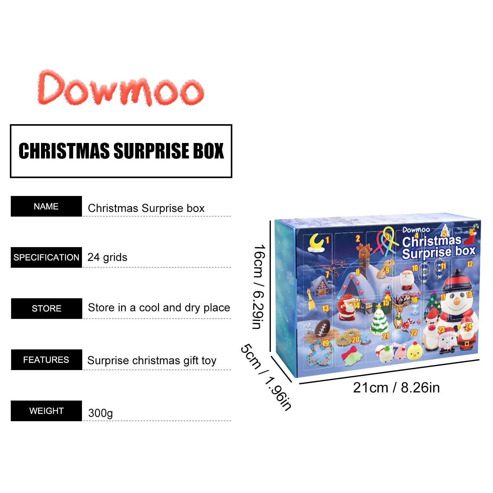 Christmas Surprise Blind Box, Mysterious Box, Holiday Advent Calendar with 24 Unique Surprise Mini Cute Animals – Fun Christmas Countdown Gift for Kids, Teen, Family, Kids Christmas Gift C50