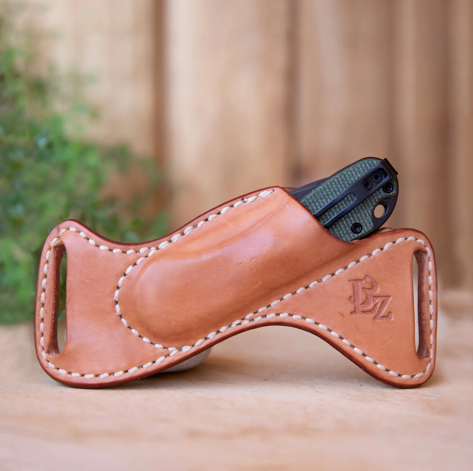 Civivi Elementum with Leather Bishops Scout Carry Sheath