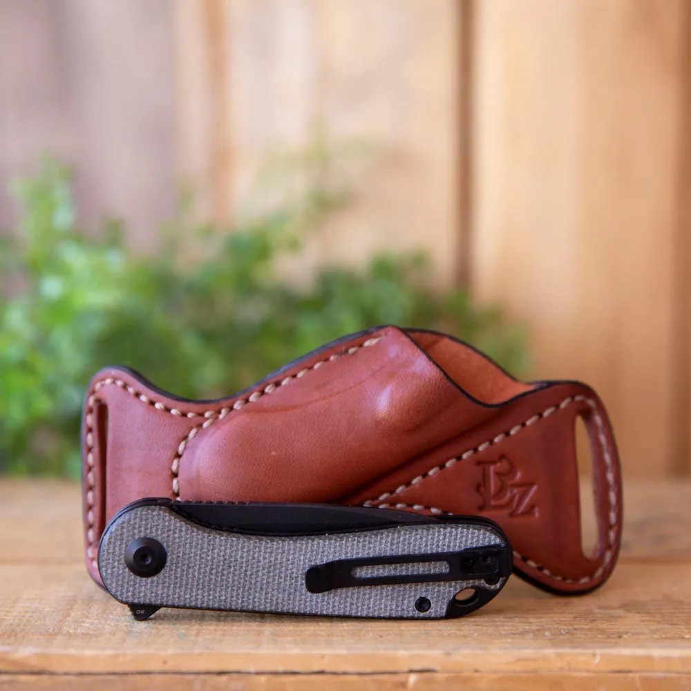 Civivi Elementum with Leather Bishops Scout Carry Sheath