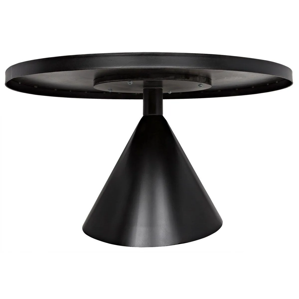 Cone Dining Table, Black Steel
