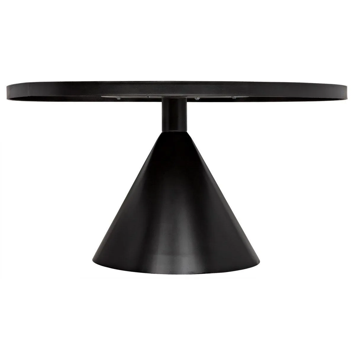 Cone Dining Table, Black Steel