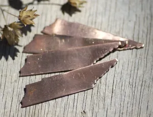 Copper Tennessee State Blanks Cutout for Enameling Metalworking Stamping Texturing 100% Copper - Jewelry Supplies - 4 pieces
