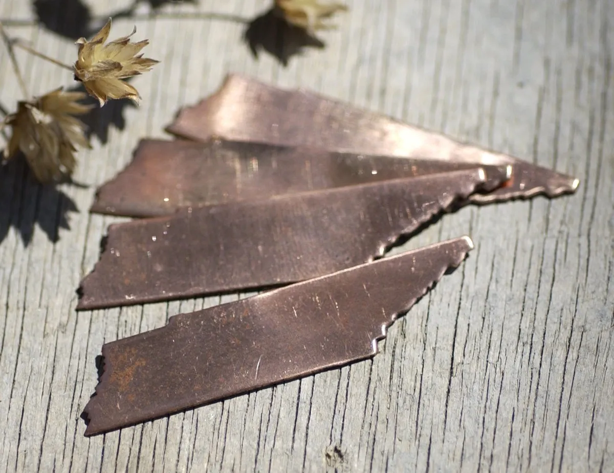 Copper Tennessee State Blanks Cutout for Enameling Metalworking Stamping Texturing 100% Copper - Jewelry Supplies - 4 pieces
