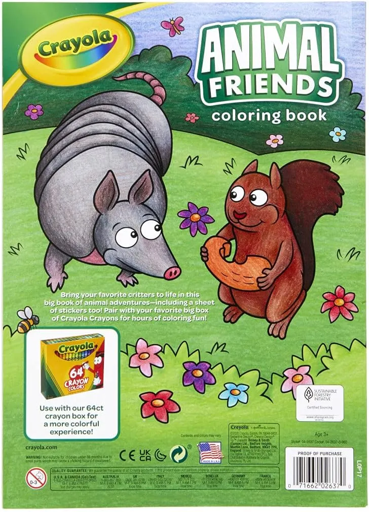 Crayola 96 Page Colouring Book – Animal Friends