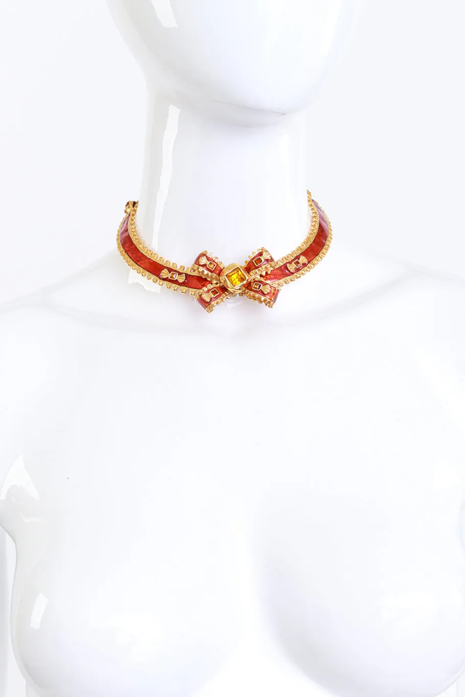Crystal Bow Collar Necklace