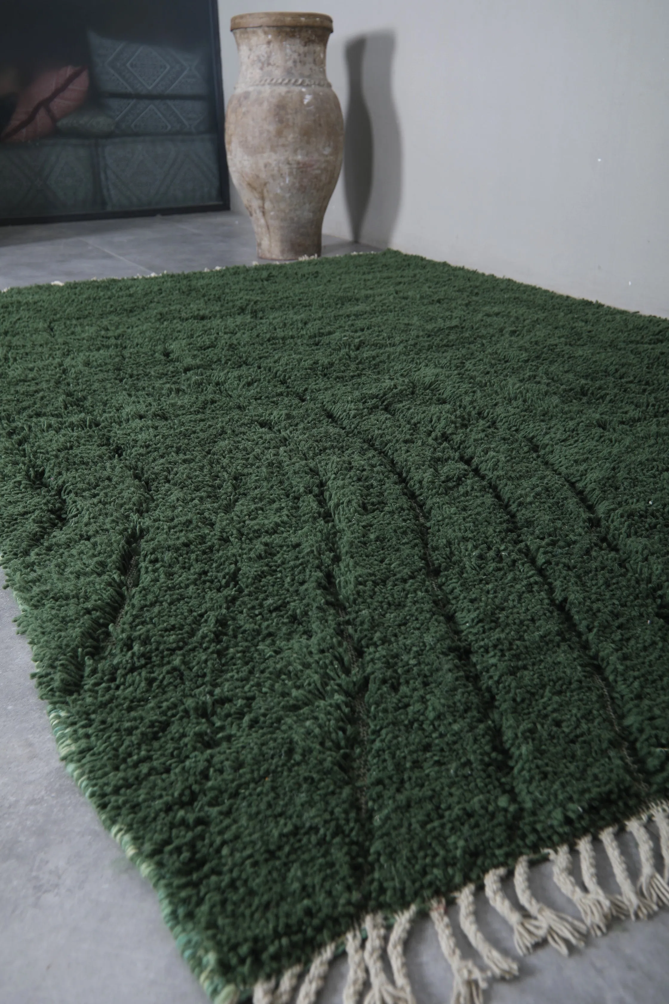 Custom Beni ourain rug Green - Berber Carpet - Custom Rug