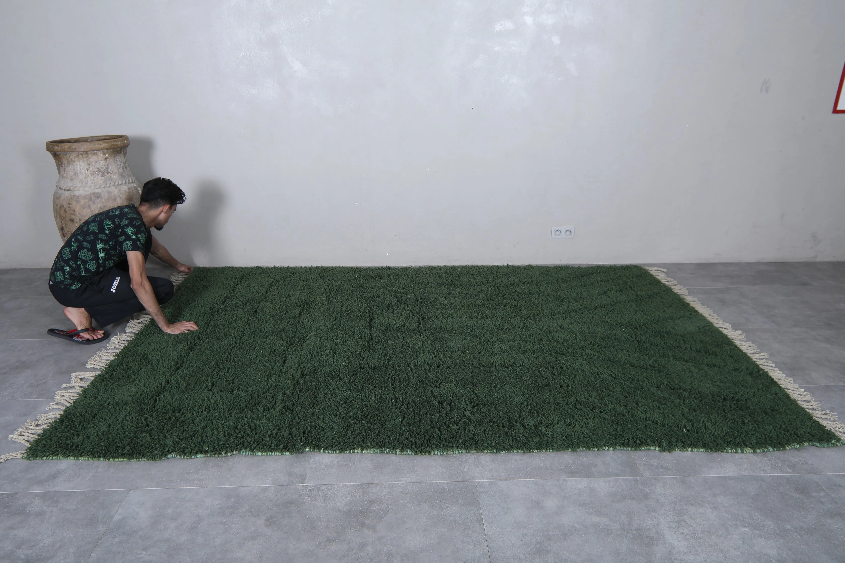 Custom Beni ourain rug Green - Berber Carpet - Custom Rug