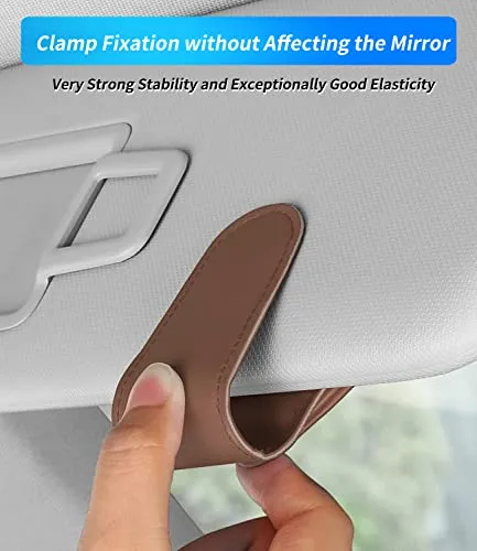 Custom-Fit for Audi S-Line Sunglasses Holder, for Visor Storage Glasses, Magnetic Leather Glasses Frame, for Audi S-Line Accessories (for Audi S-Line, Brown)