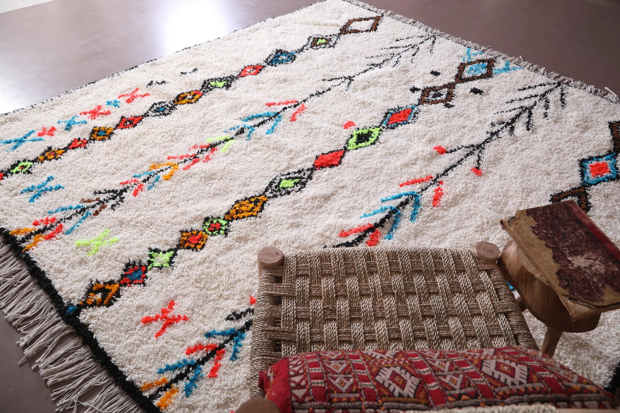 Custom Moroccan Azilal rug - Colorful berber carpet - Wool rug
