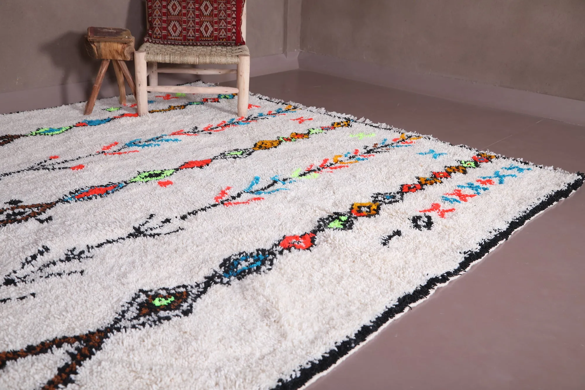 Custom Moroccan Azilal rug - Colorful berber carpet - Wool rug