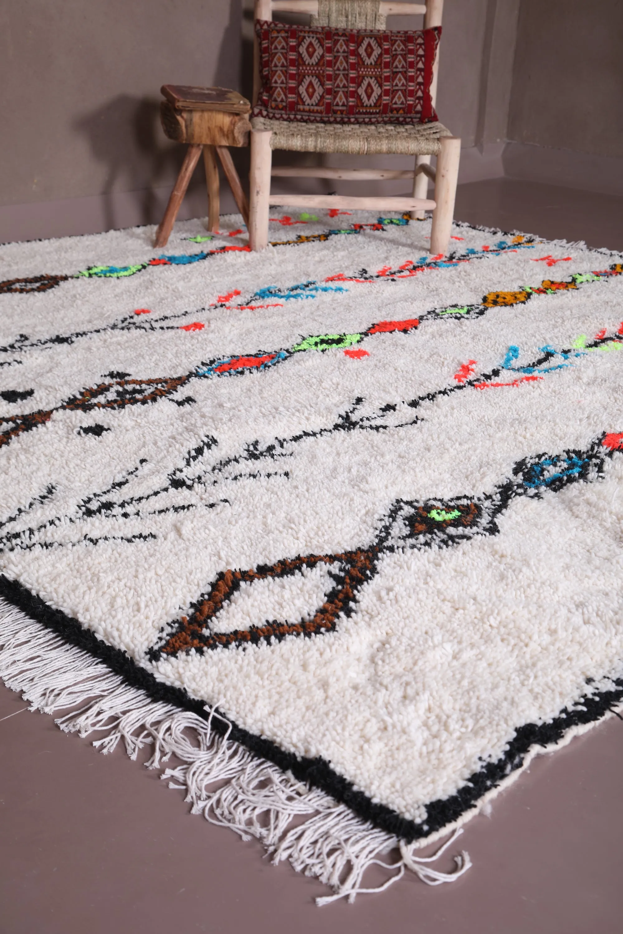 Custom Moroccan Azilal rug - Colorful berber carpet - Wool rug