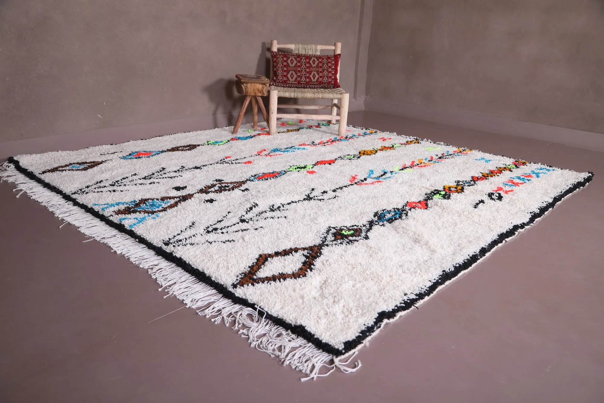Custom Moroccan Azilal rug - Colorful berber carpet - Wool rug