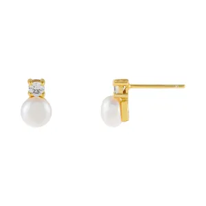 CZ Pearl Stud Earring