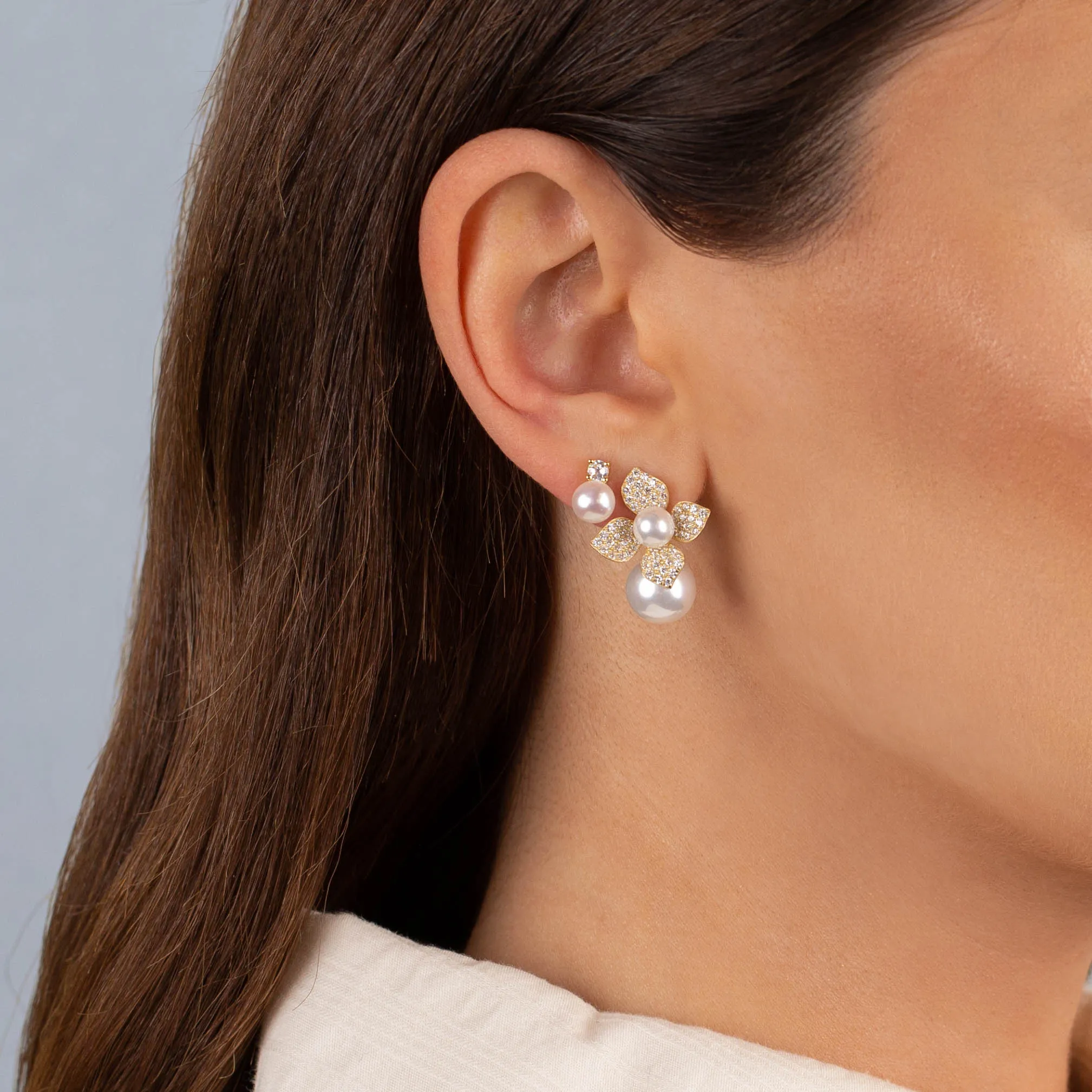 CZ Pearl Stud Earring