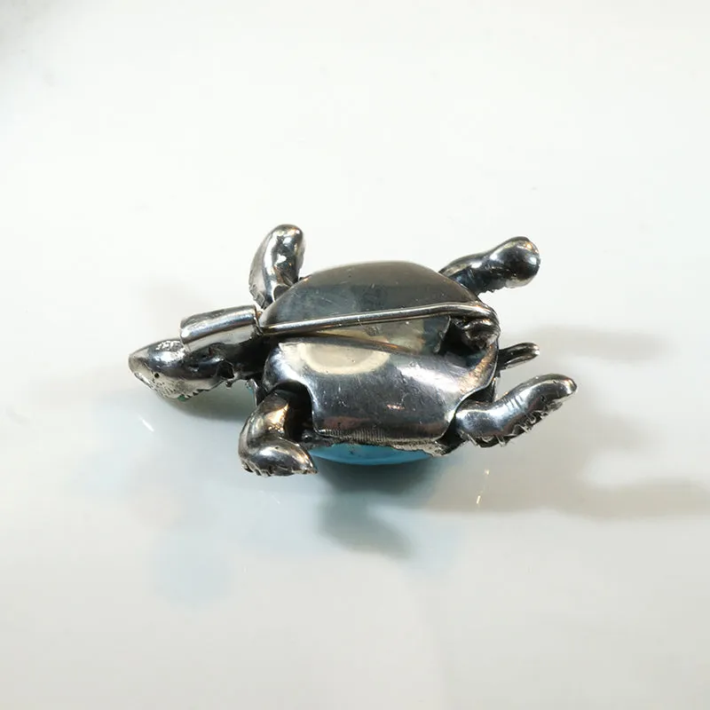 Deco Era Sterling & Enamel Turtle Figural Brooch