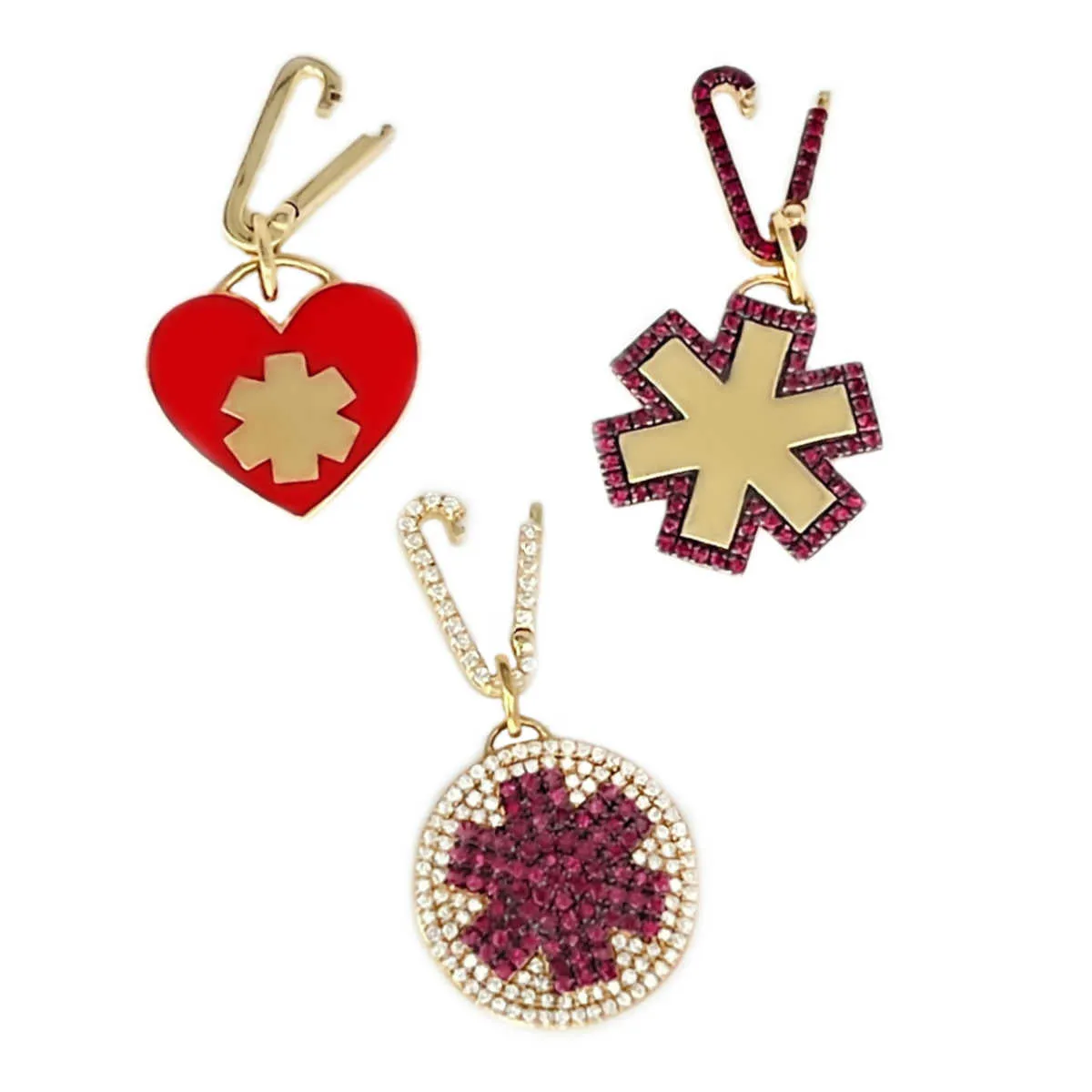 Diamond Charm Holder for Medical ID