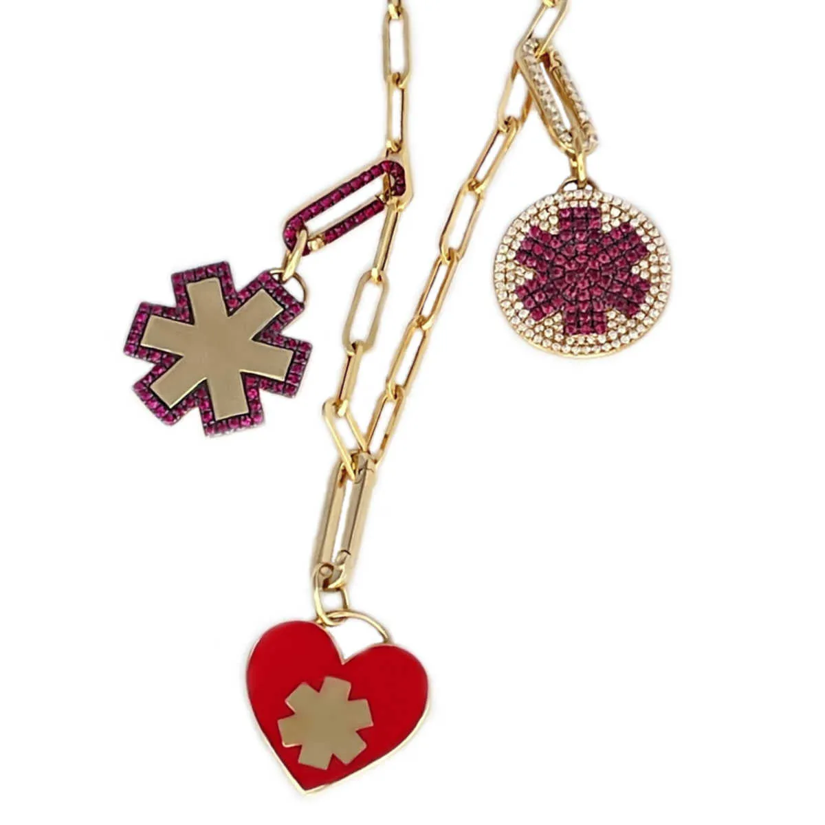 Diamond Charm Holder for Medical ID