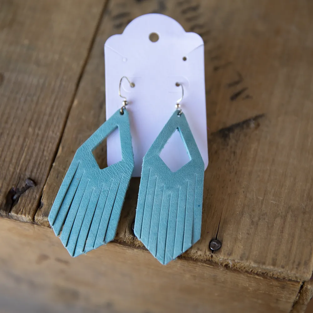 Diamond Drop Tassel Leather Earring