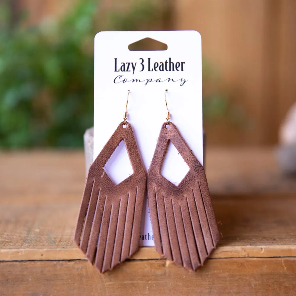 Diamond Drop Tassel Leather Earring