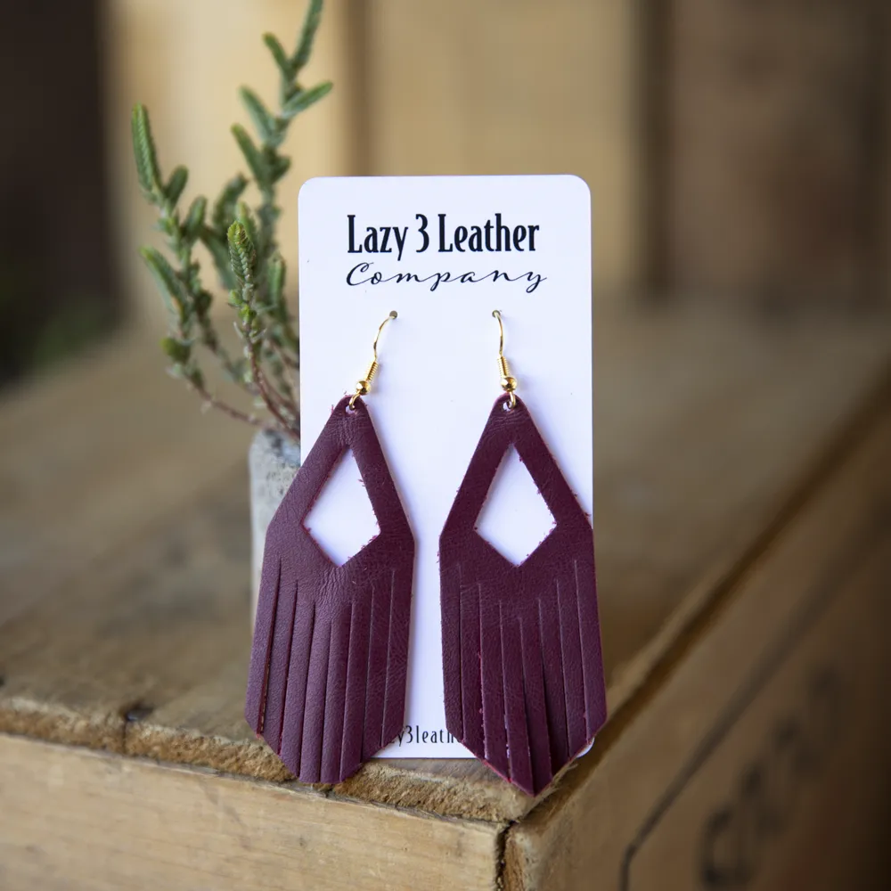 Diamond Drop Tassel Leather Earring