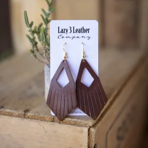 Diamond Drop Tassel Leather Earring