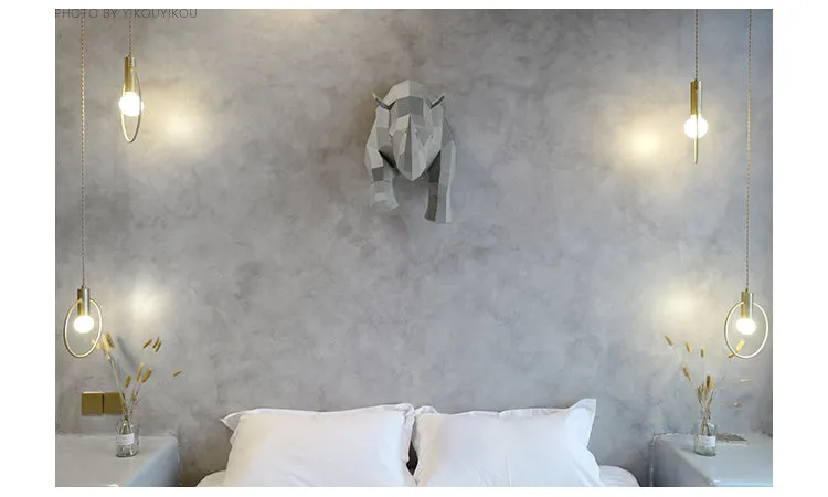 DIY Industrial loft creative home model rhino three-dimensional wall stereo device hand-diy paper art home decoration accessories