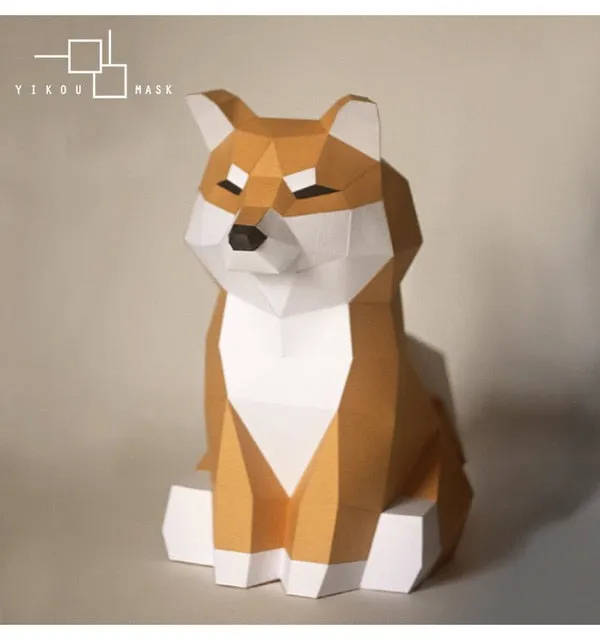 DIY Ins Scandinavian Creative 3D Paper Art Diy Elephant Fox Panda Animal Desktop Display Photographic Decoration Projects home decor
