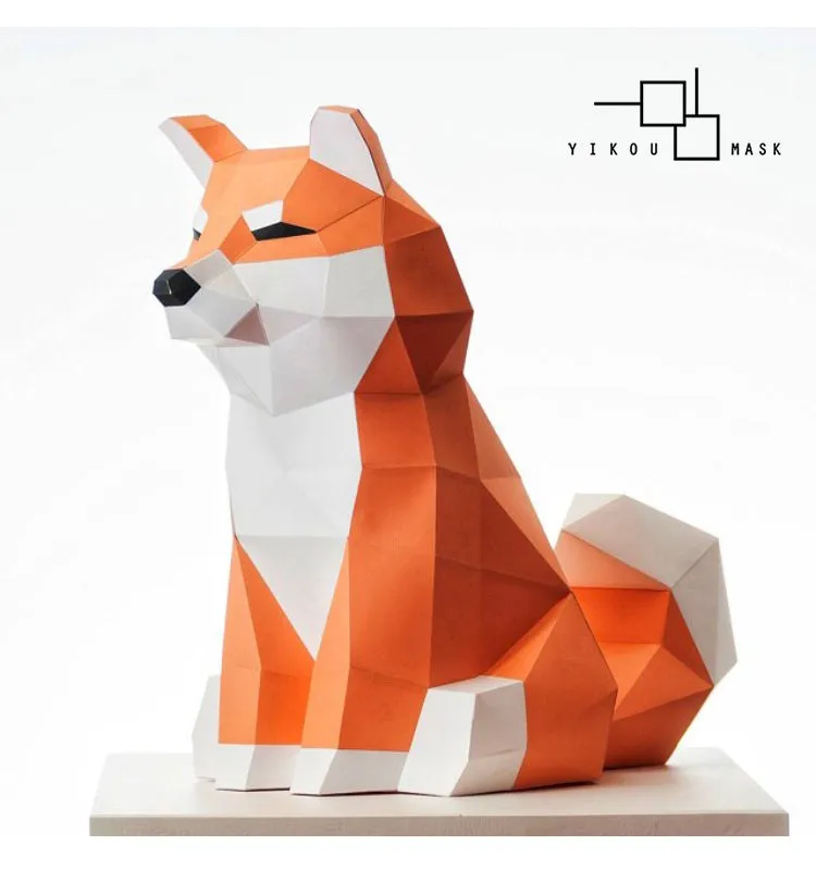 DIY Ins Scandinavian Creative 3D Paper Art Diy Elephant Fox Panda Animal Desktop Display Photographic Decoration Projects home decor