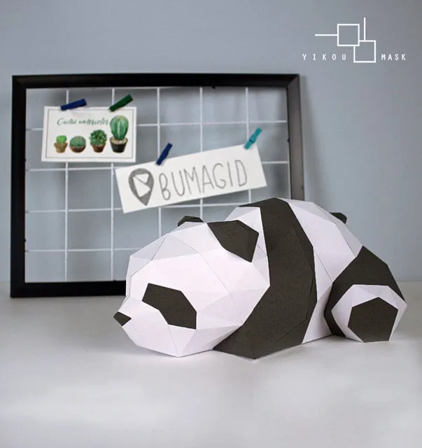 DIY Ins Scandinavian Creative 3D Paper Art Diy Elephant Fox Panda Animal Desktop Display Photographic Decoration Projects home decor