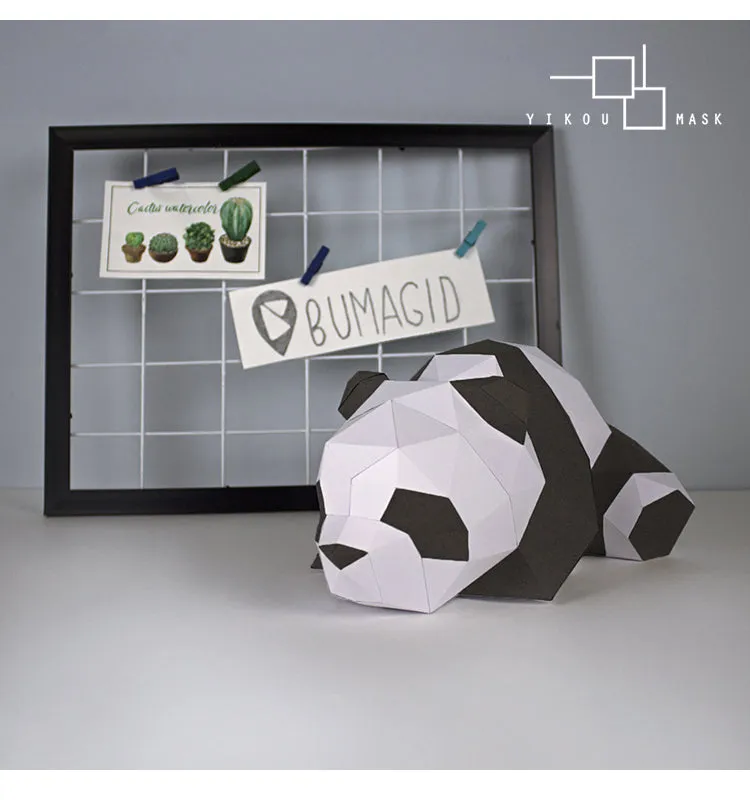 DIY Ins Scandinavian Creative 3D Paper Art Diy Elephant Fox Panda Animal Desktop Display Photographic Decoration Projects home decor