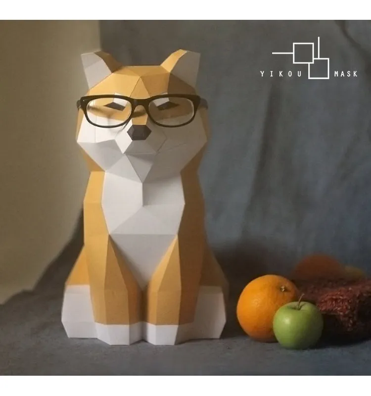 DIY Ins Scandinavian Creative 3D Paper Art Diy Elephant Fox Panda Animal Desktop Display Photographic Decoration Projects home decor