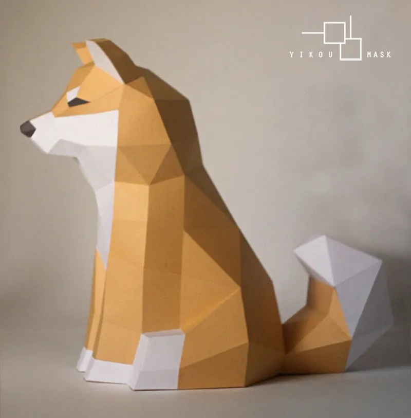 DIY Ins Scandinavian Creative 3D Paper Art Diy Elephant Fox Panda Animal Desktop Display Photographic Decoration Projects home decor