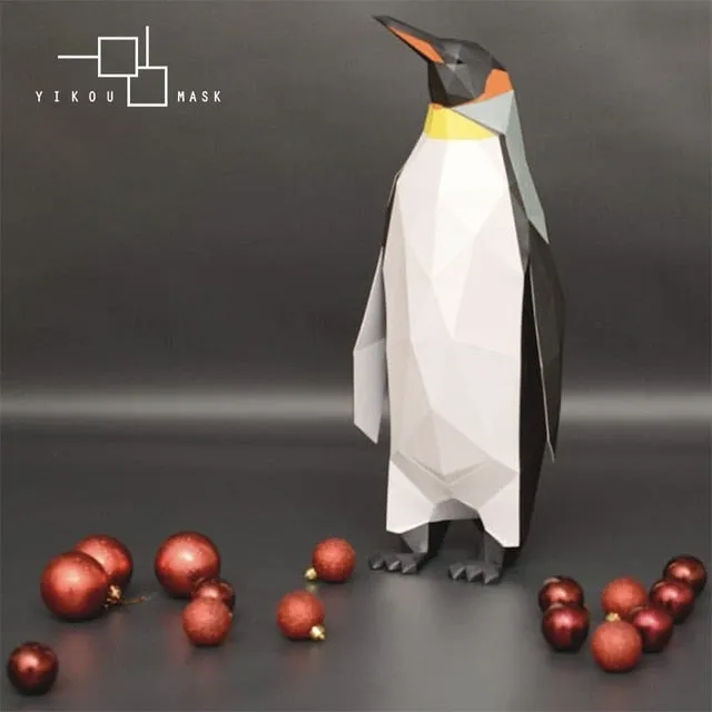 DIY Modern simple home flooring three-dimensional emperor Penguin art paper model animal creative decoration INS home decor