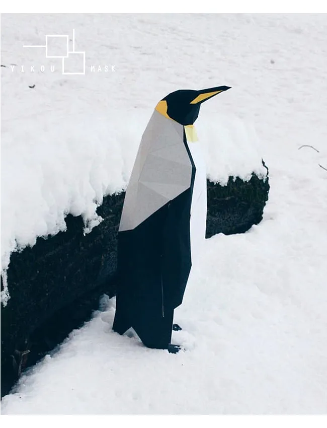 DIY Modern simple home flooring three-dimensional emperor Penguin art paper model animal creative decoration INS home decor