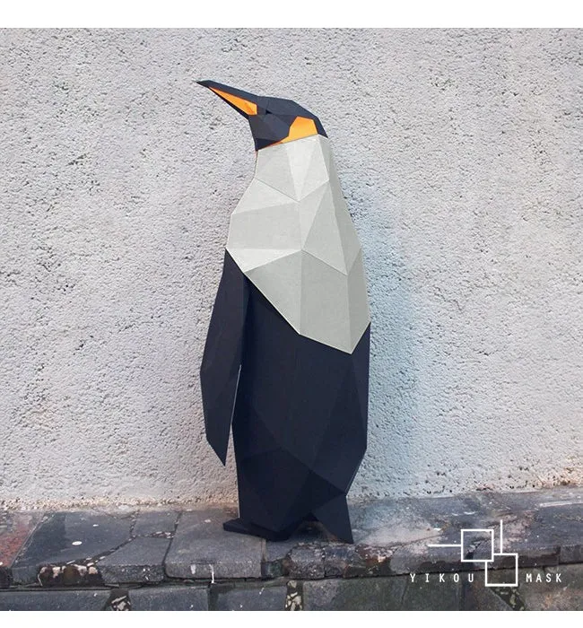 DIY Modern simple home flooring three-dimensional emperor Penguin art paper model animal creative decoration INS home decor