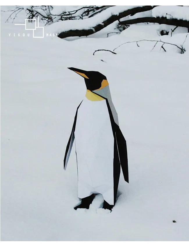 DIY Modern simple home flooring three-dimensional emperor Penguin art paper model animal creative decoration INS home decor