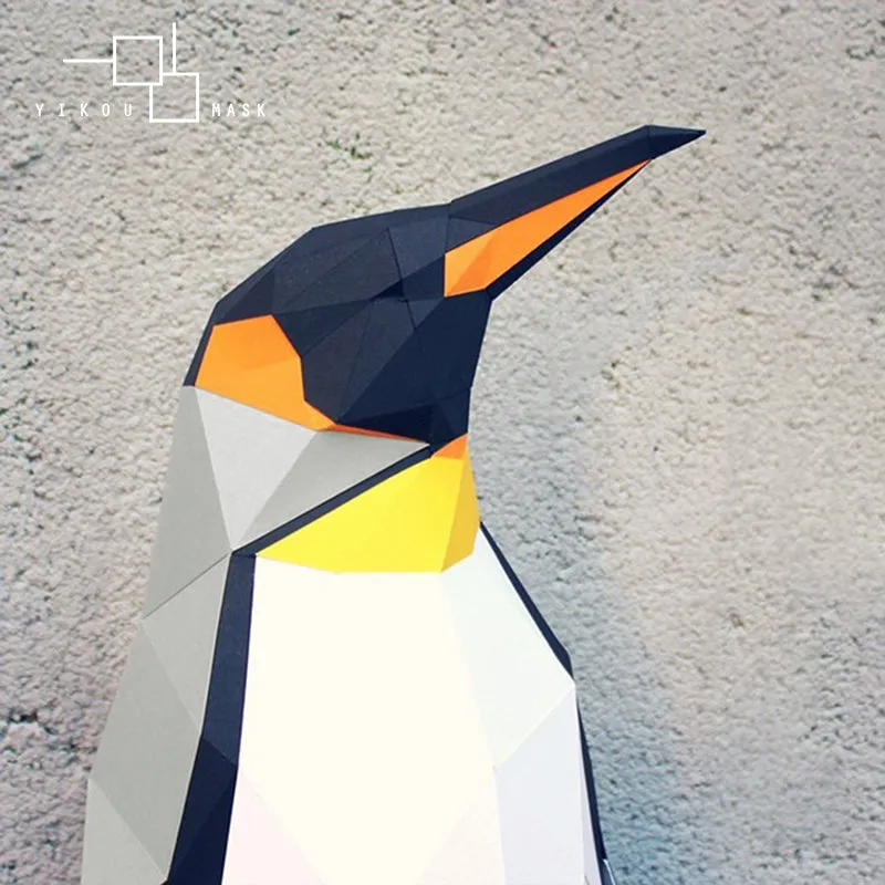 DIY Modern simple home flooring three-dimensional emperor Penguin art paper model animal creative decoration INS home decor