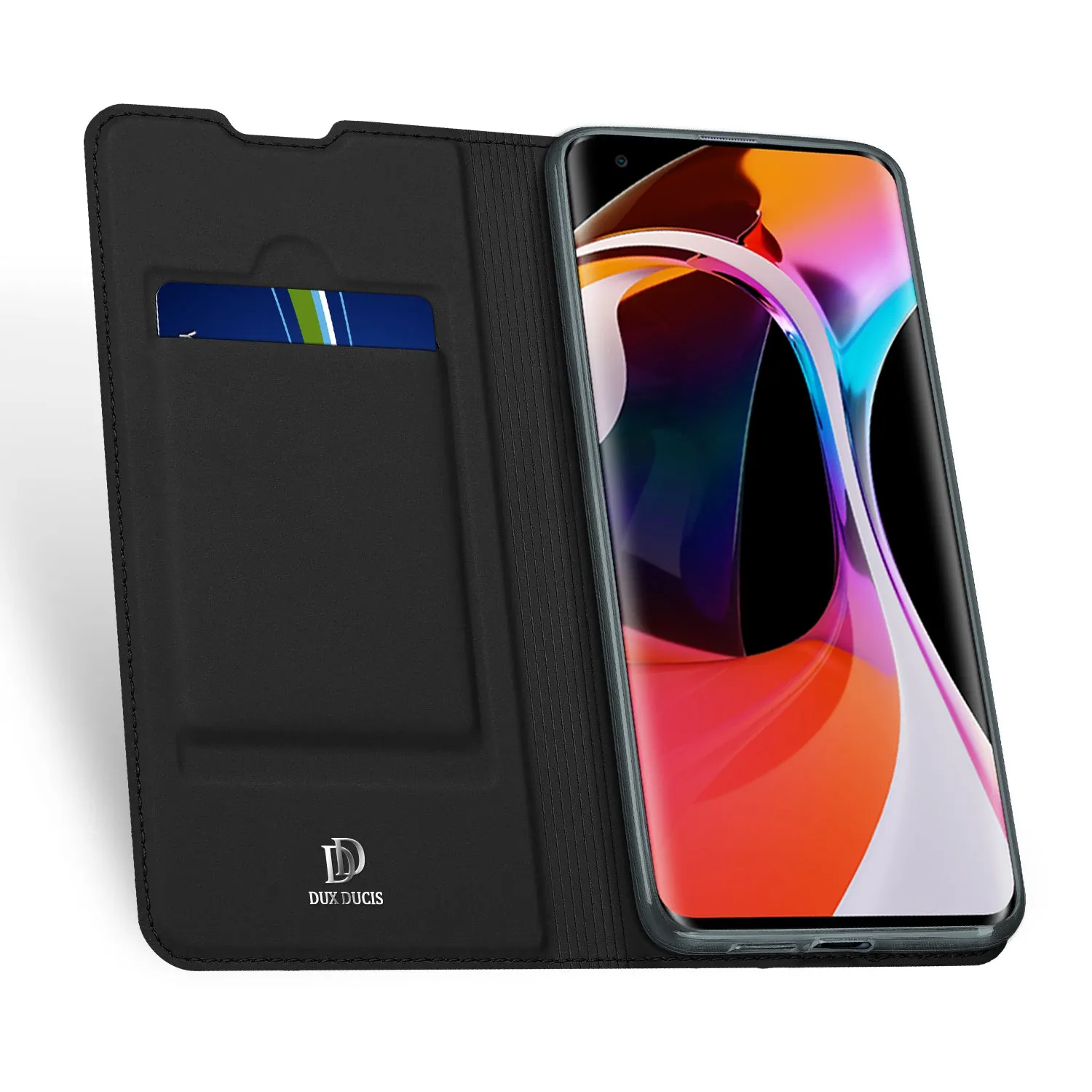 DUX DUCIS For XIAOMI 10/MI 10 Pro Fall Resistant Mobile Phone Cover Magnetic Leather Protective Case with Cards Slot Bracket Royal blue