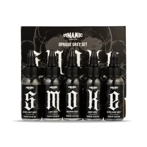 DYNAMIC COLOR TATTOO INK SMOKE OPAQUE GREYS 1OZ SET