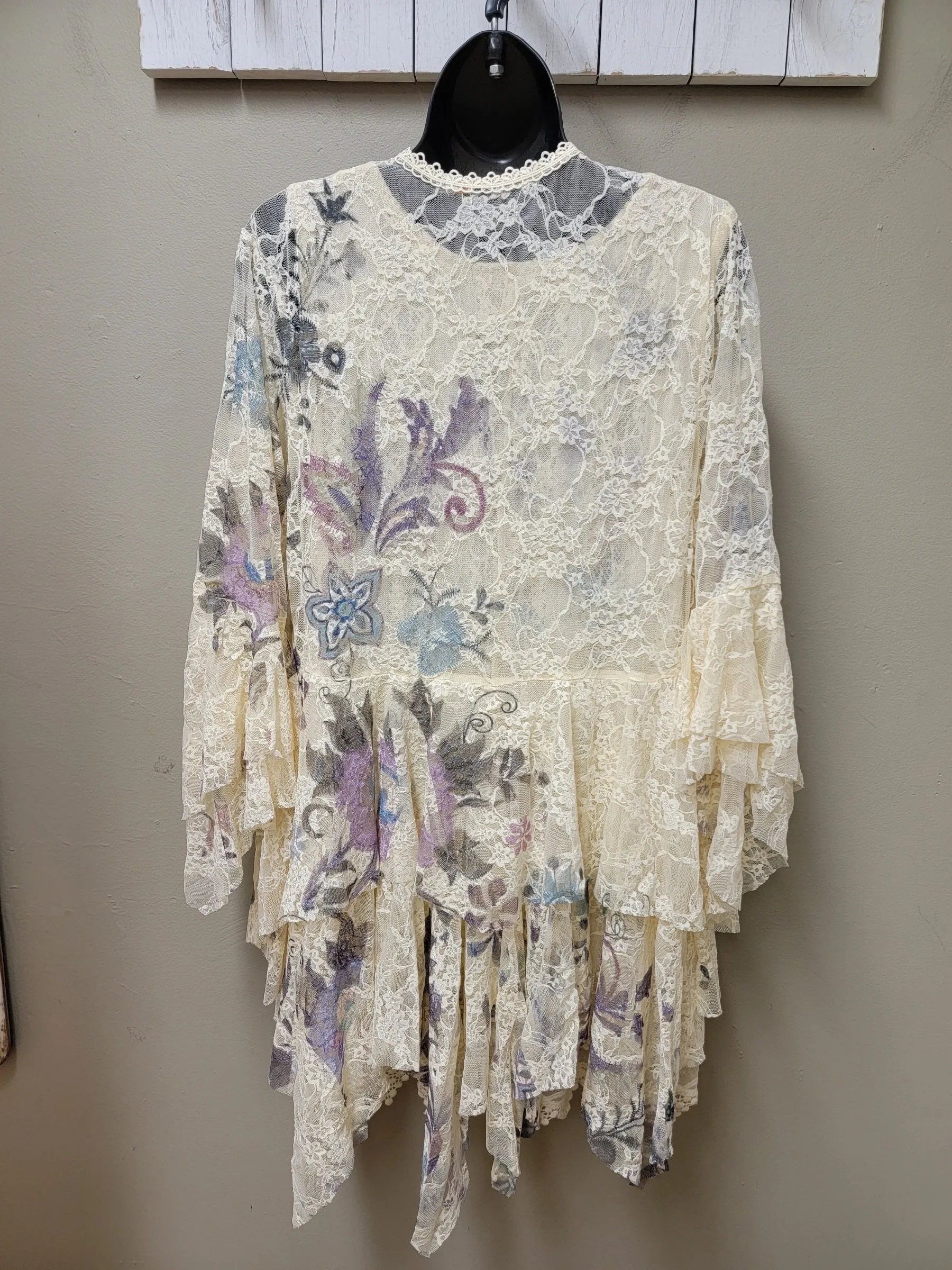 Elegant Lacey Jacket with Floral Design