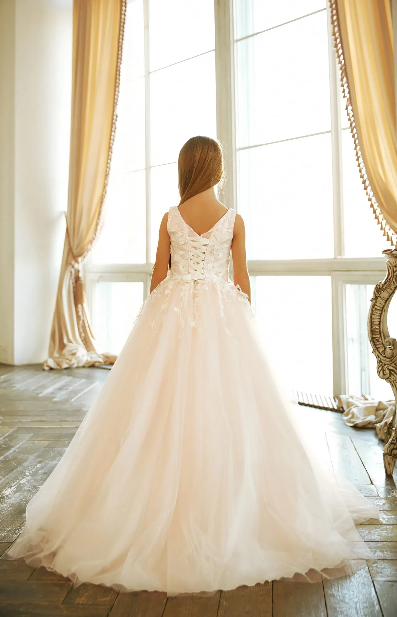 Elegant Tulle and Lace First Communion Dress