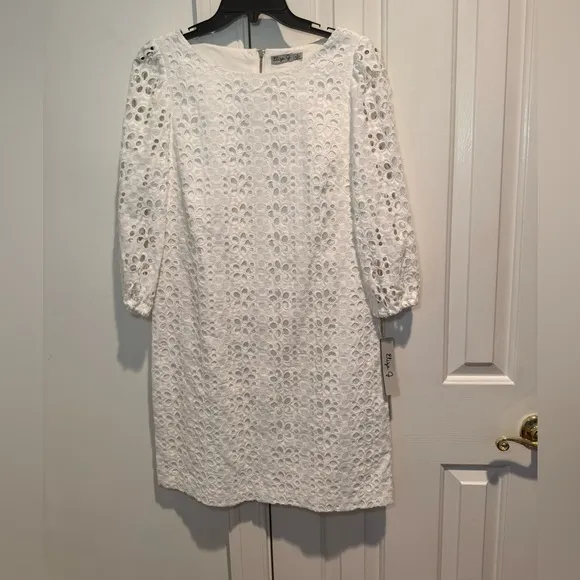 Eliza J.  White Eyelet Dress