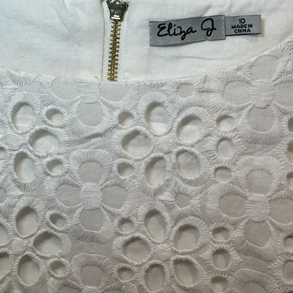 Eliza J.  White Eyelet Dress