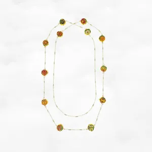 Enamel Chinese Month Flower Necklace