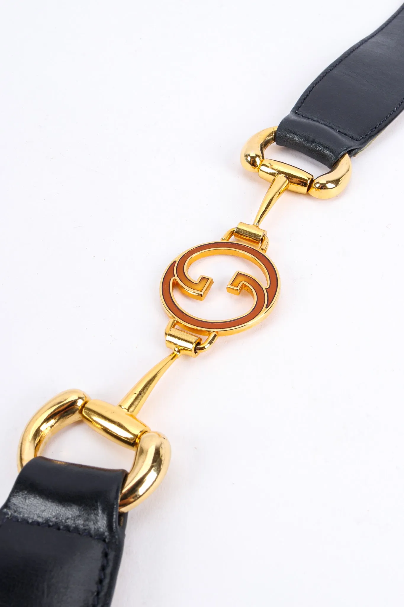 Enamel Horsebit Leather Belt