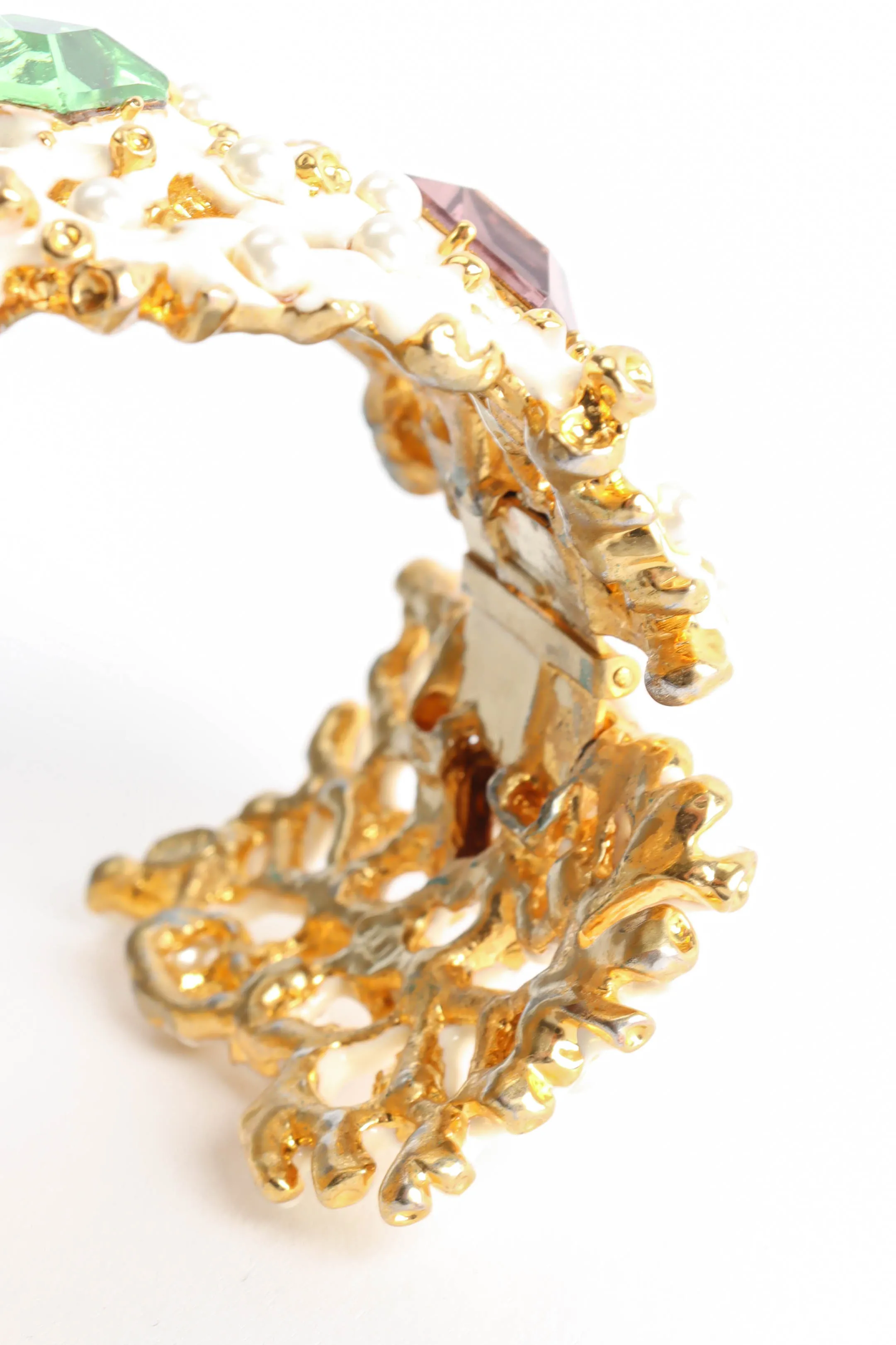 Enamel Pearl Stone Cuff
