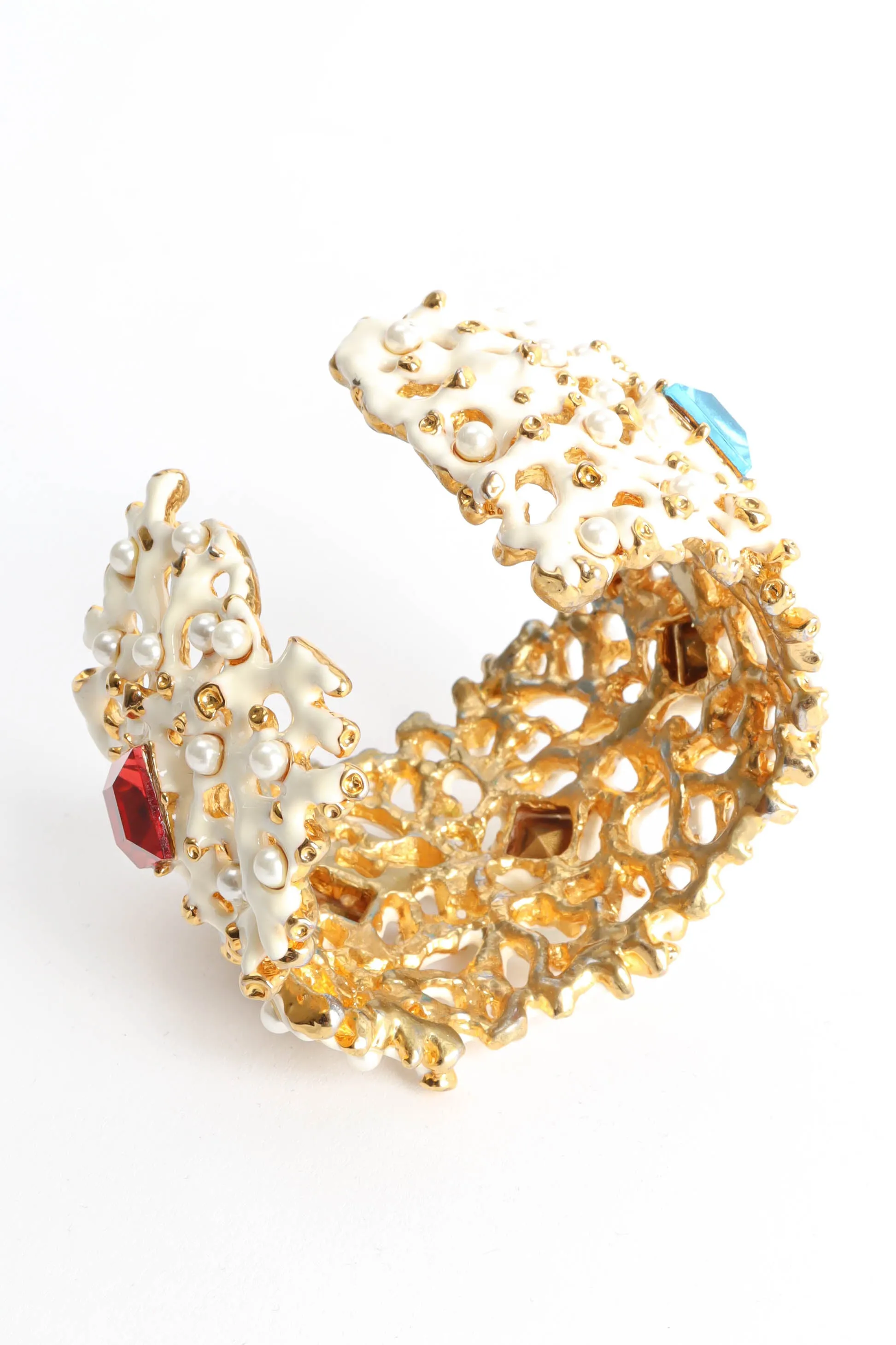 Enamel Pearl Stone Cuff