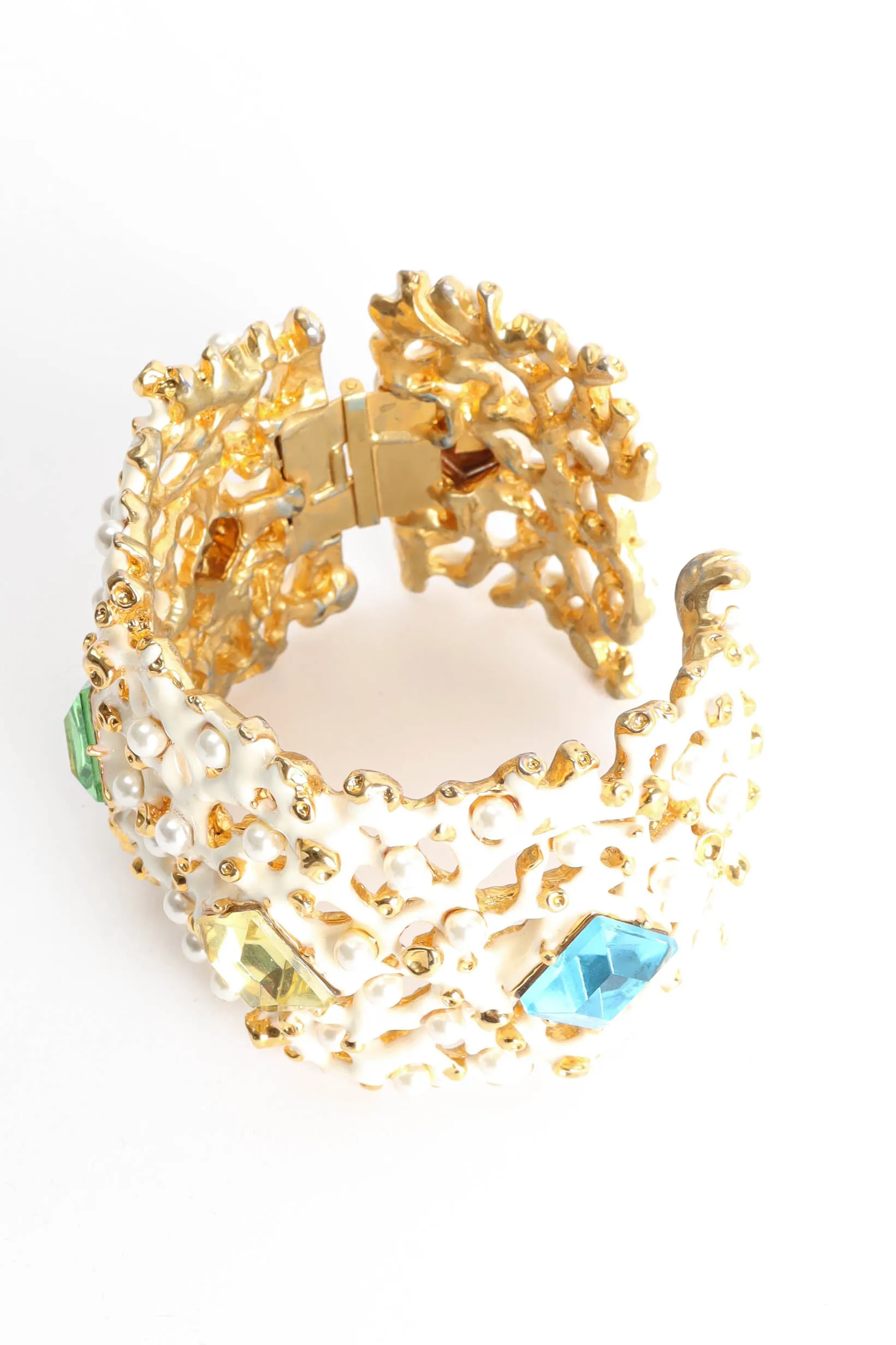 Enamel Pearl Stone Cuff