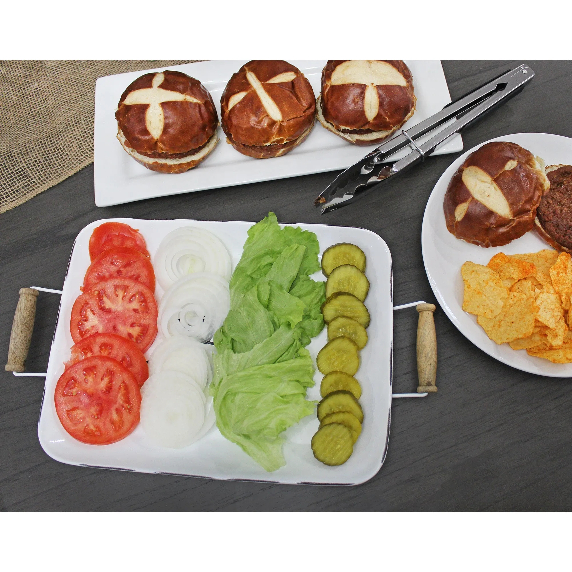 Enamelware Bon Appetit Tray (White, Case of 10)